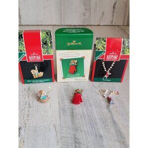 Hallmark miniature Mouse variety ornament set popper gardening